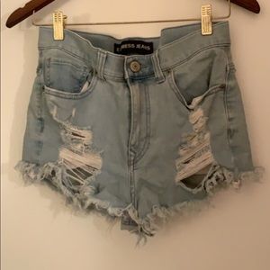 High-rise denim shorts